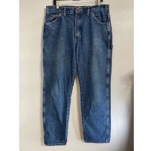 Dickies Carpenter Jeans Workwear 36x34 Blue Denim Utility Hammer Loop 36x34